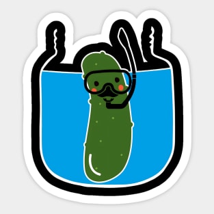 Funny Pickle Diving In A Pickle Jar Sticker